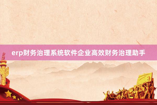 erp财务治理系统软件企业高效财务治理助手