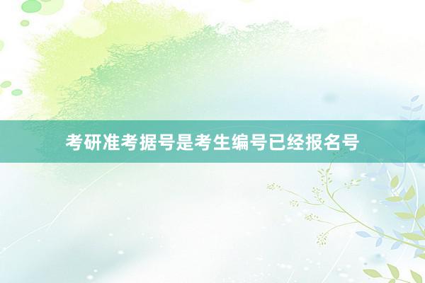 考研准考据号是考生编号已经报名号