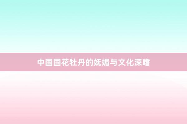 中国国花牡丹的妩媚与文化深嗜